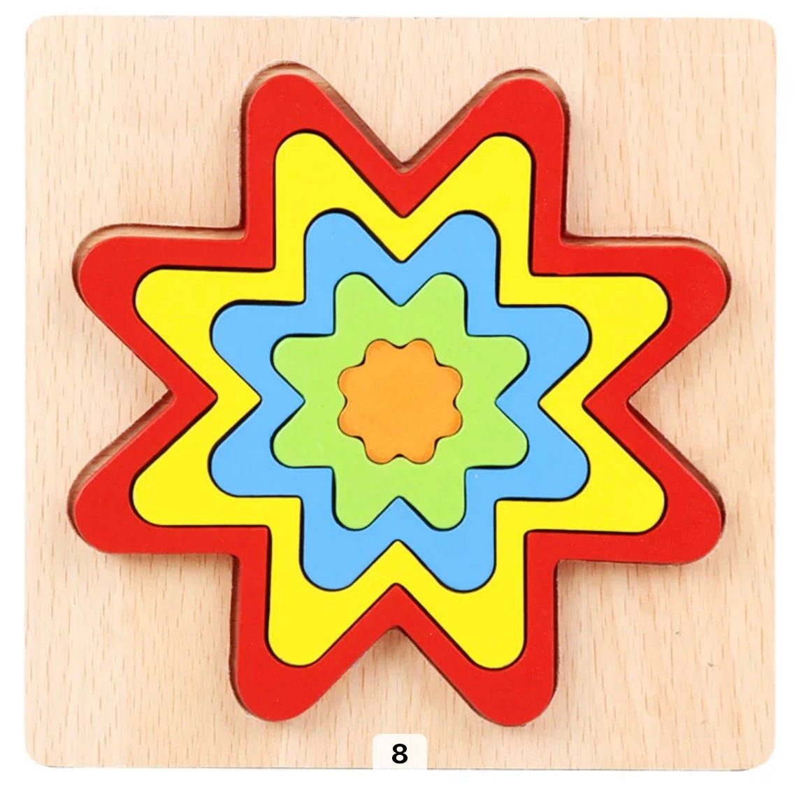 Toystar EcoToys Geometric Puzzle | Educational puzzle with shapes - Geometric Wooden Puzzle - Educatief puzzelen met vorme...