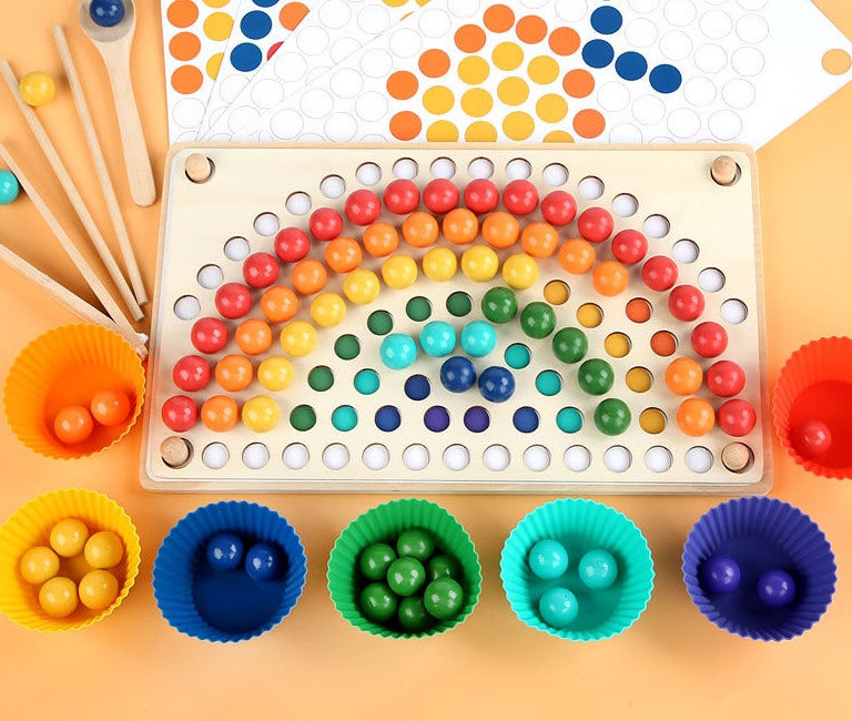 Toystar EcoToys Wooden Rainbow Board | Educational Puzzle Game - Colors and Shapes - Educatief Puzzelspel - Kleuren en Vor...