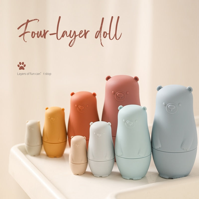 Toystar StackyFriends Matryoshka | Playful Development - Soft Silicone Stacking Dolls - Spelenderwijs Ontwikkelen - Zachte...