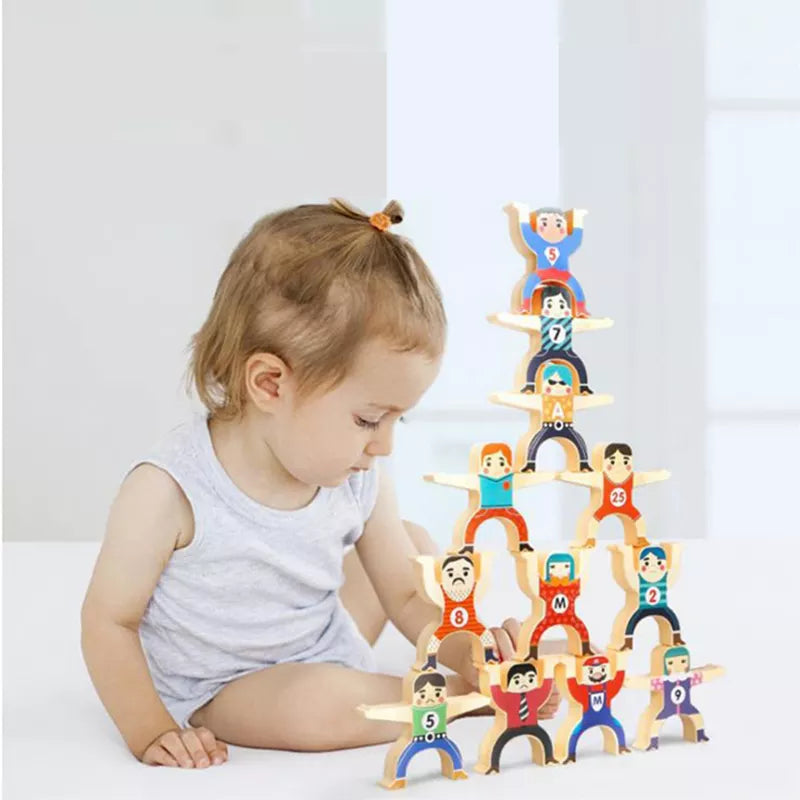 Toystar Ecotoys AcroStack | Balancing fun - Wooden stacking game for children - Balancerend speelplezier - Houten stapelsp...