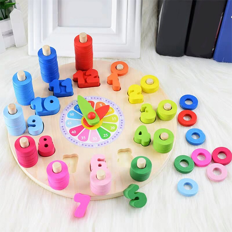 Toystar EcoToys Smart Time Learning Clock | Educational wooden puzzle - Educational playing experience for children - Educ...