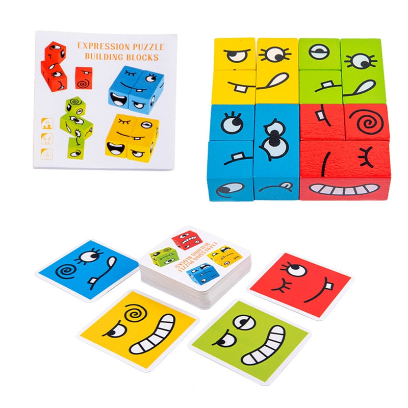 Toystar EcoToys SmartyBlocks | Creative Blocks - Wooden Montessori Puzzle Game - Creatieve Blokken - Houten Montessori Puz...