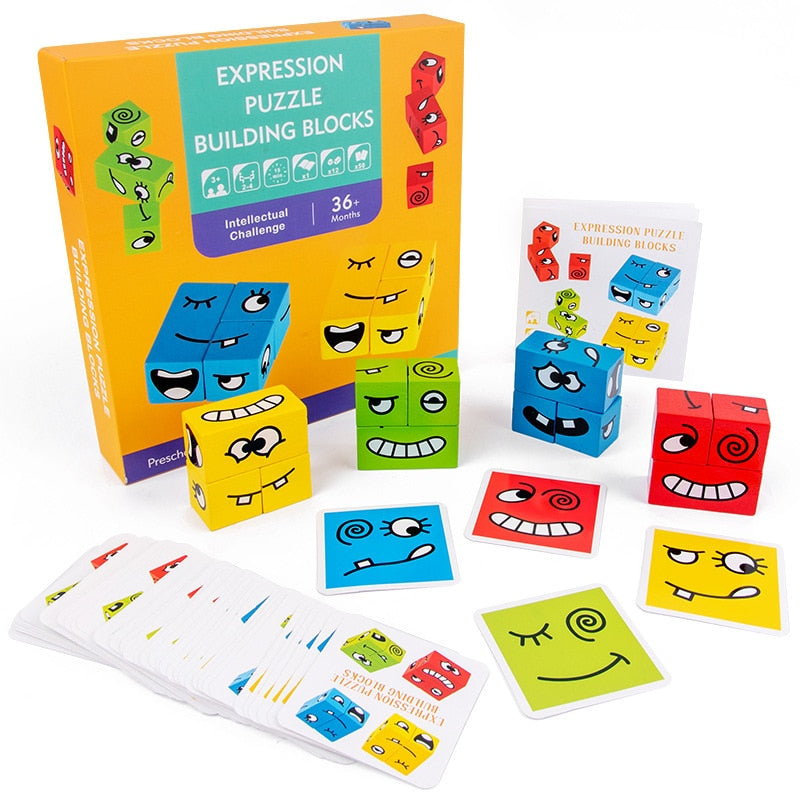 Toystar EcoToys SmartyBlocks | Creative Blocks - Wooden Montessori Puzzle Game - Creatieve Blokken - Houten Montessori Puz...