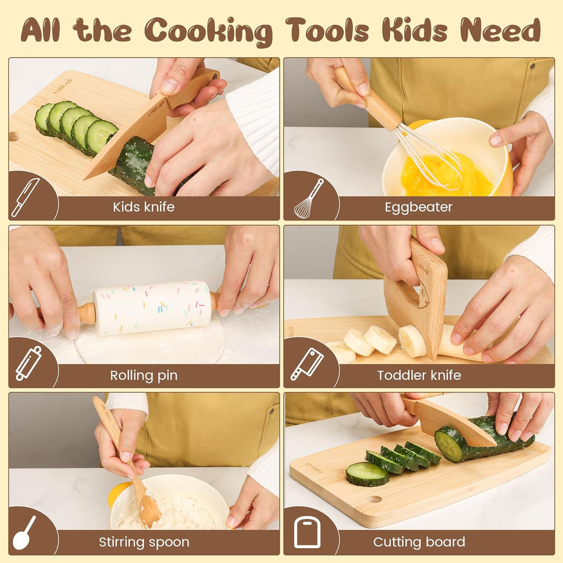 Toystar NL EcoToys Bake & Play | Wooden Baking Set for Kids with Cooking Utensils - Safe and Durable for Creative Cooking ...