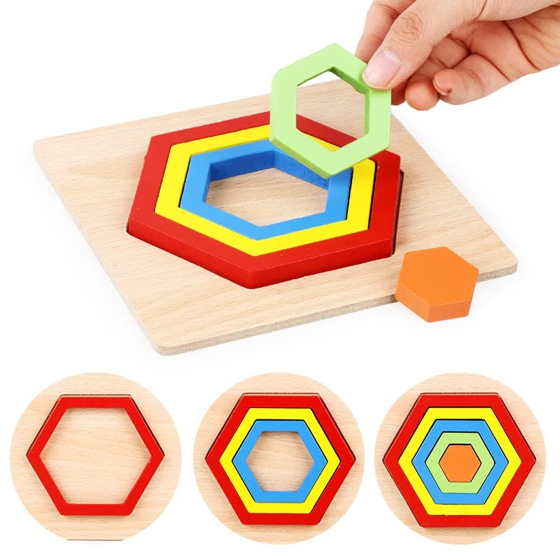 Toystar EcoToys Geometric Puzzle | Educational puzzle with shapes - Geometric Wooden Puzzle - Educatief puzzelen met vorme...