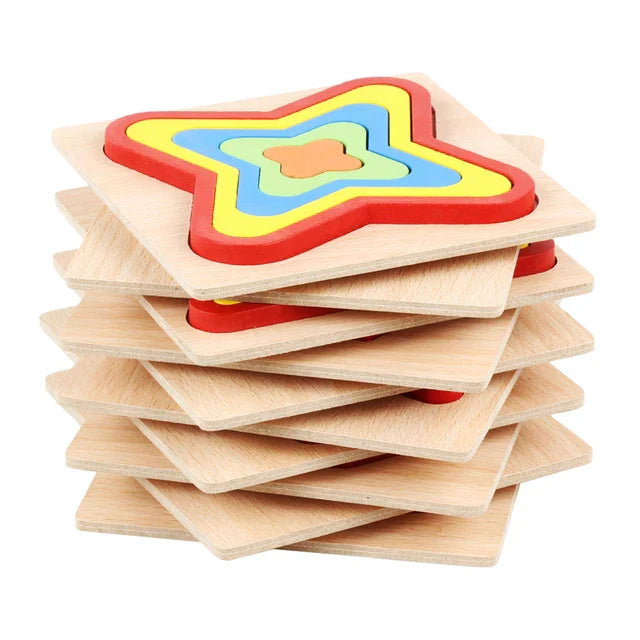 Toystar EcoToys Geometric Puzzle | Educational puzzle with shapes - Geometric Wooden Puzzle - Educatief puzzelen met vorme...