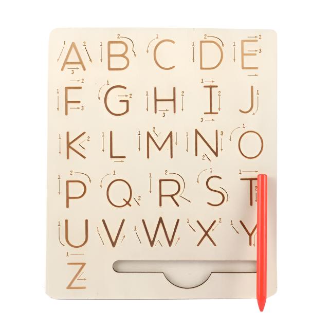 Toystar Ecotoys CleverTrace | Encourage playful learning - Double-sided wooden alphabet and number board - Stimuleer spele...