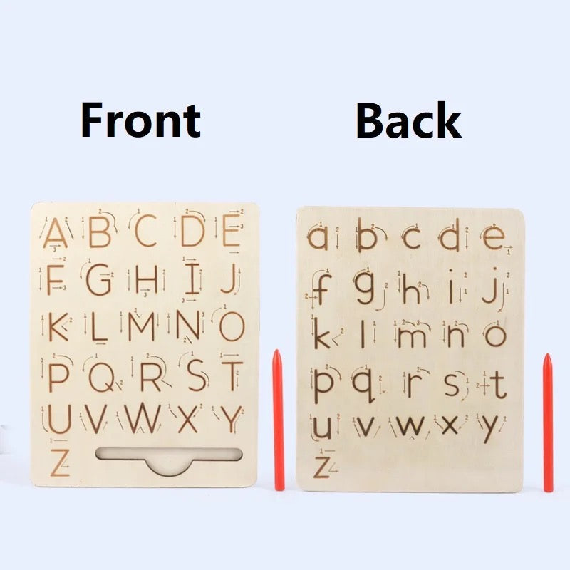 Toystar Ecotoys CleverTrace | Encourage playful learning - Double-sided wooden alphabet and number board - Stimuleer spele...