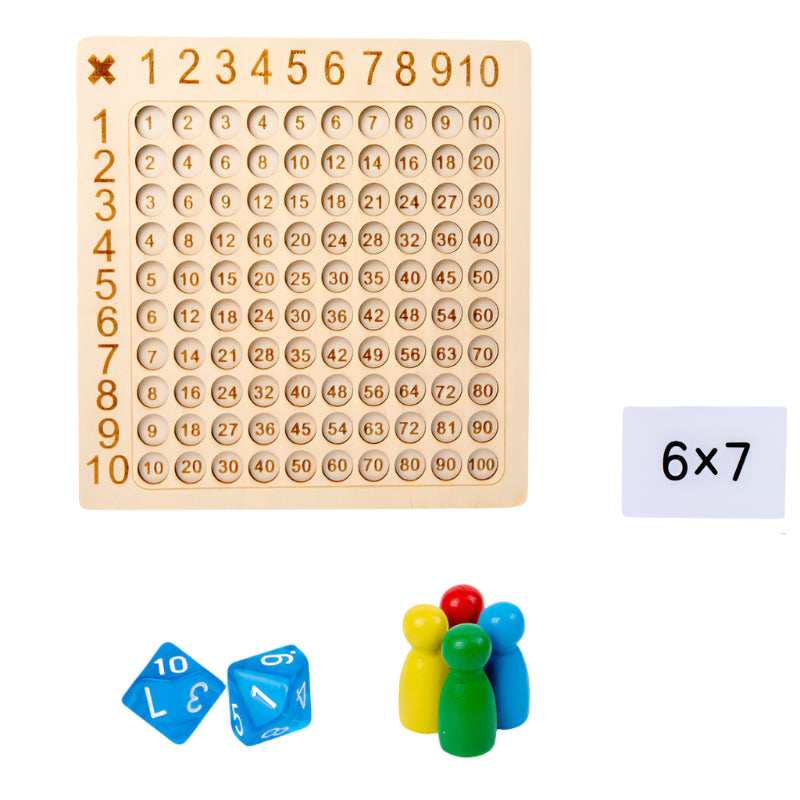 Toystar Ecotoys MathMaster | Math fun for smart kids - Wooden Montessori multiplication board - educational game - calcula...