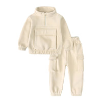 Thumbnail for Cotton Half Zip Tracksuit | 2-Piece, 12 Months to 7 Years – Stylish and Comfortable