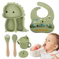 Thumbnail for Toystar NL DinoBites | Silicone Children's Table Set - 7-Piece Dino Tableware for Kids, Dishwasher Safe, Kid-Friendly Desi...