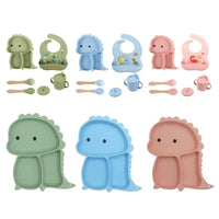 Thumbnail for Toystar NL DinoBites | Silicone Children's Table Set - 7-Piece Dino Tableware for Kids, Dishwasher Safe, Kid-Friendly Desi...