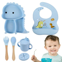 Thumbnail for Toystar NL DinoBites | Silicone Children's Table Set - 7-Piece Dino Tableware for Kids, Dishwasher Safe, Kid-Friendly Desi...