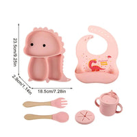 Thumbnail for Toystar NL DinoBites | Silicone Children's Table Set - 7-Piece Dino Tableware for Kids, Dishwasher Safe, Kid-Friendly Desi...