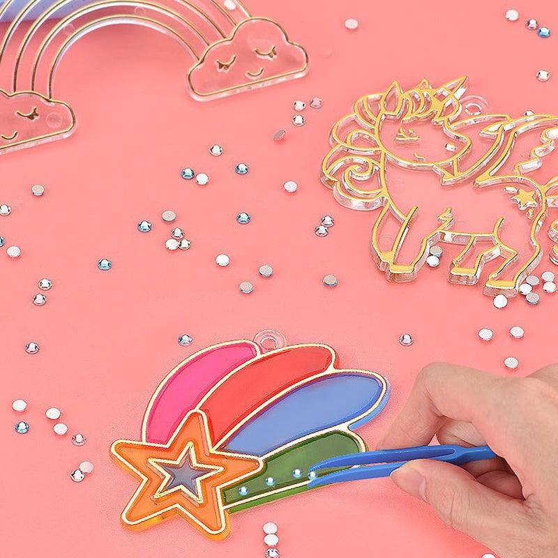 Kristallen Hangeret | 6-in-1 Knutselpakket voor Kinderen 3+ – Creativiteit Ontdekken met Prachtige Kunstwerken 6