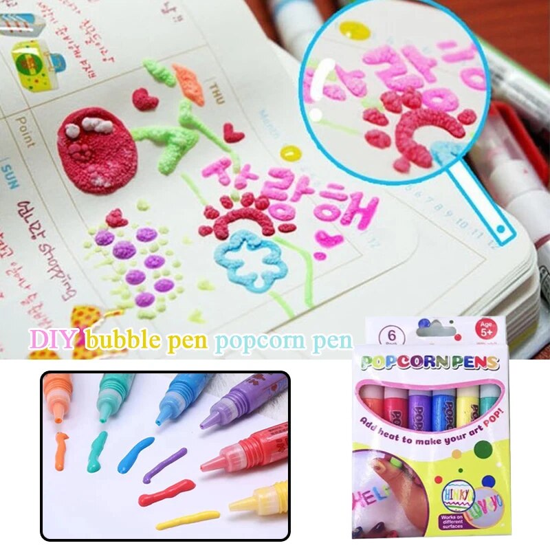 Toystar PuffiPen | Magical drawing, 3D art to life - Set of 6 puffy pens - Bestseller - Magisch tekenen, 3D kunst tot leve...