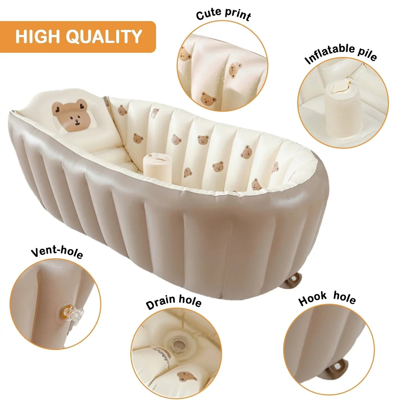 Toystar NL LumoNest Baby Bathtub | Inflatable, 0-3 years, 82 x 57 x 28 cm – Carefree and comfortable bathing fun everywher...
