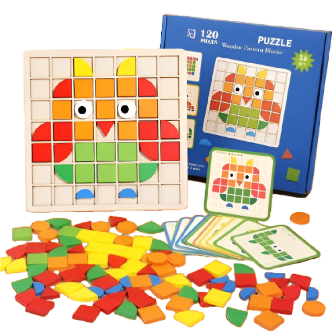 Toystar EcoToys ThinkMatch | Improves logical thinking - Imaginative Wooden Educational Puzzle Set - Verbetert logisch den...