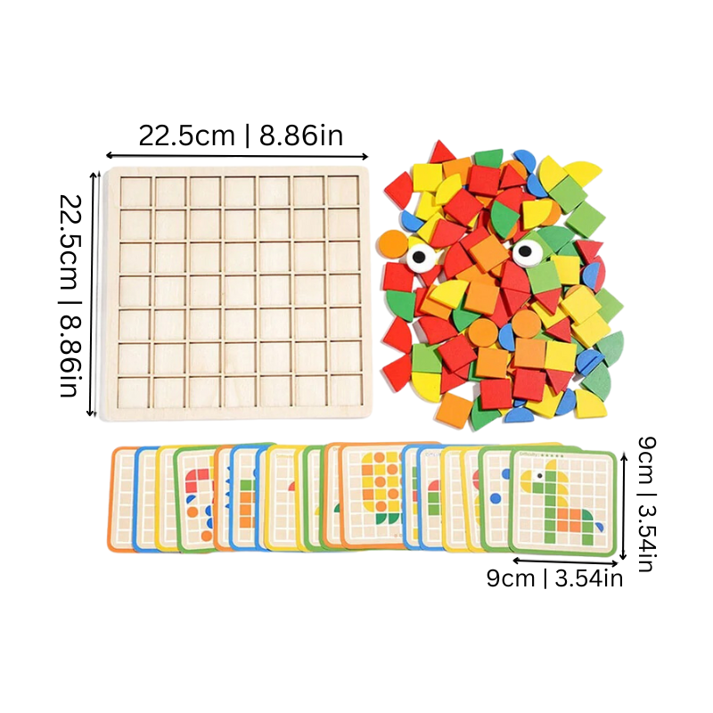 Toystar EcoToys ThinkMatch | Improves logical thinking - Imaginative Wooden Educational Puzzle Set - Verbetert logisch den...