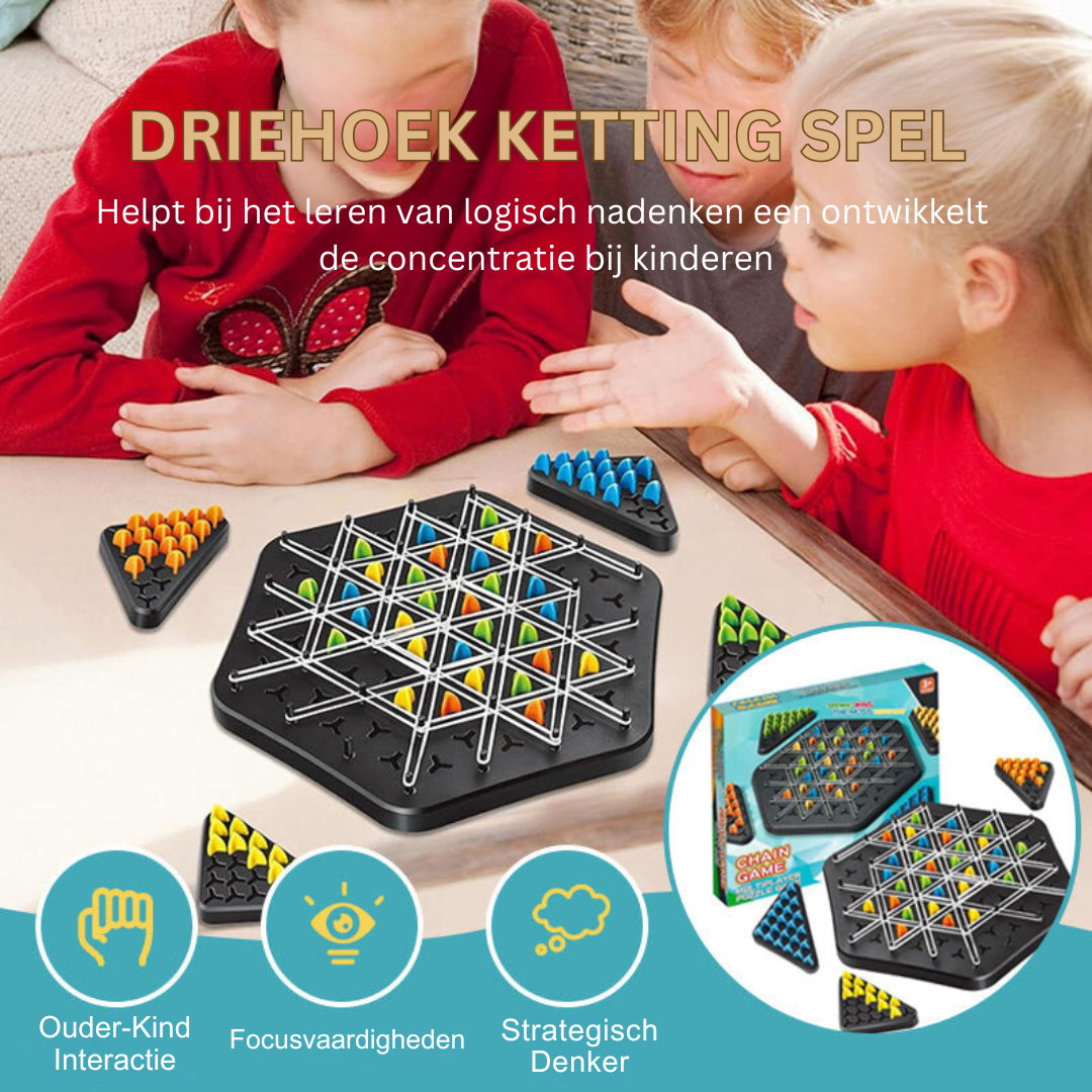 Toystar NL Triomind | Educational Triangle Chain Game for Children 5 Years and Older, For 2-4 Players, Stimulates Logical ...