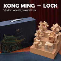 Thumbnail for Toystar NL EcoToys BrainBlocks | Wooden Brainteaser Set with 6 Challenging Kongming Slot Puzzles for All Levels - Houten B...