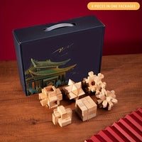 Thumbnail for Toystar NL EcoToys BrainBlocks | Wooden Brainteaser Set with 6 Challenging Kongming Slot Puzzles for All Levels - Houten B...