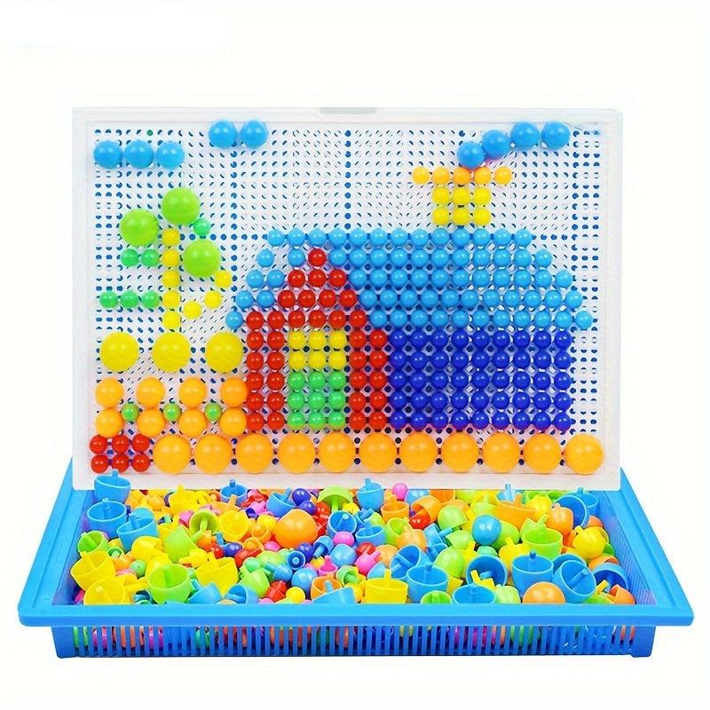 Toystar NL Stack & Learn | Montessori Building Block Puzzle Set with 296 Colorful Pieces for Children from 3 Years - Monte...