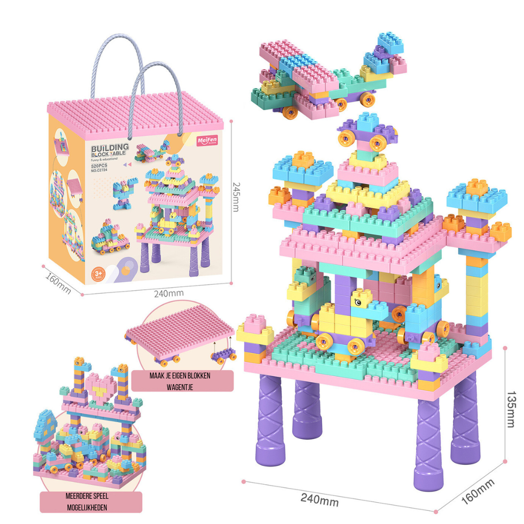 Toystar Building fun | Creative play experience - Play table with building blocks for children - Creatieve speelervaring -...