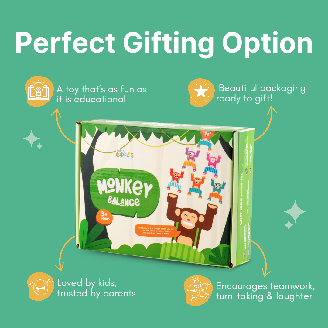 Toystar Balanzoo | Learning to work together in a playful way – Wooden Monkey Balance Game - Spelenderwijs leren samenwerk...