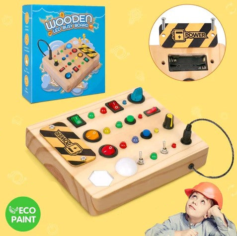 Toystar Ecotoys Wooden Wonder Disk | Create endless fun! - Montessori LED Busy Board for educational adventures - Creëer e...