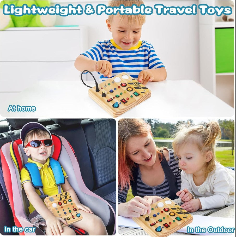 Toystar Ecotoys Wooden Wonder Disk | Create endless fun! - Montessori LED Busy Board for educational adventures - Creëer e...