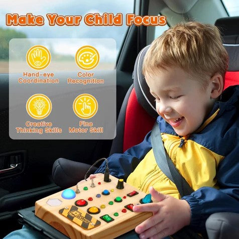 Toystar Ecotoys Wooden Wonder Disk | Create endless fun! - Montessori LED Busy Board for educational adventures - Creëer e...