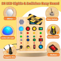Thumbnail for Toystar Ecotoys Wooden Wonder Disk | Create endless fun! - Montessori LED Busy Board for educational adventures - Creëer e...