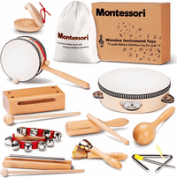 Thumbnail for Montessori Houten Muziekinstrumenten Set voor Kinderen met 10 Veiligheidsspeelgoed voor Muzikale Ontwikkeling 0