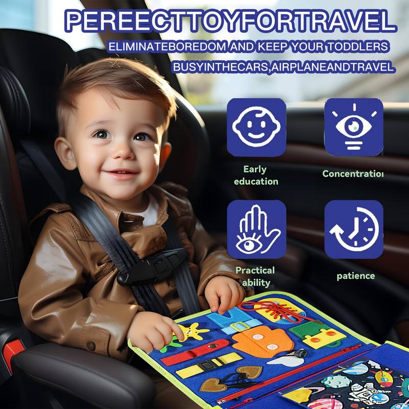 Toystar NL Montessori MagicBook | Interactive book 2+ with laces and zippers – Develop self-confidence through playful lea...