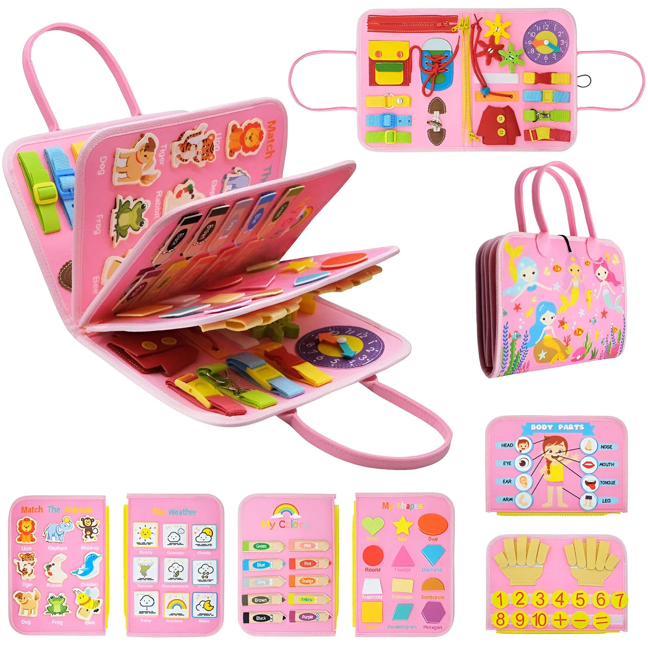 Toystar NL Montessori MagicBook | Interactive book 2+ with laces and zippers – Develop self-confidence through playful lea...