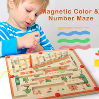 Thumbnail for Toystar NL BeadyPlay | Montessori Magnetic Activity Board for Children with 55 Colorful Magnetic Beads - Safe Wooden Toys ...