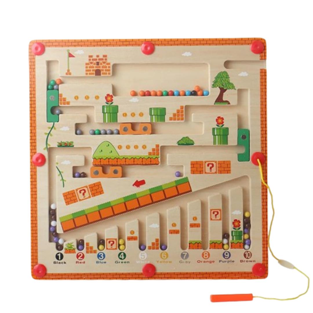 Toystar NL BeadyPlay | Montessori Magnetic Activity Board for Children with 55 Colorful Magnetic Beads - Safe Wooden Toys ...