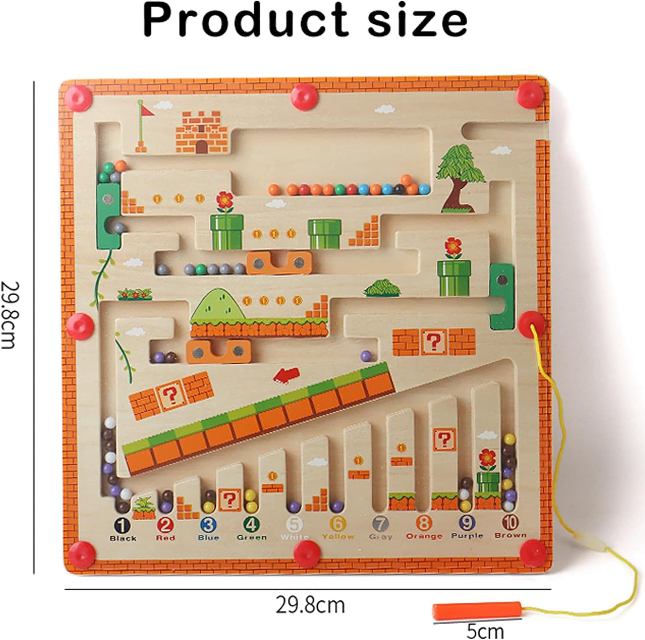 Toystar NL BeadyPlay | Montessori Magnetic Activity Board for Children with 55 Colorful Magnetic Beads - Safe Wooden Toys ...