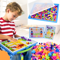Thumbnail for Montessori Paddenstoel Pegboard Educatief Speelgoed voor Kinderen met 296 Kleurige Spijkers - Creatief Speelgoed 3+ Jaar 0