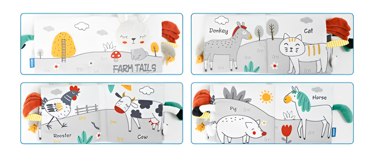 Montessori Sensory Cloth Book voor Baby's met 3D Texturen en Geluiden, Veilig en Duurzaam, Ideaal voor Peuters tot 12 Maanden 6