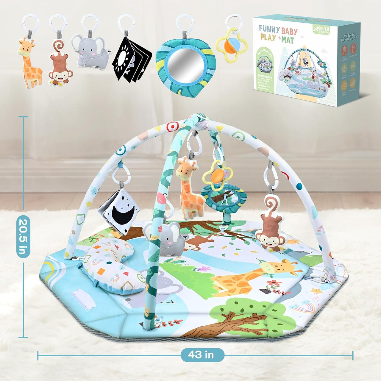Toystar NL PlayNest 8-in-1 | Interactive Baby Play Mat for Growth and Play - Multifunctional Baby Play Mat with Removable ...