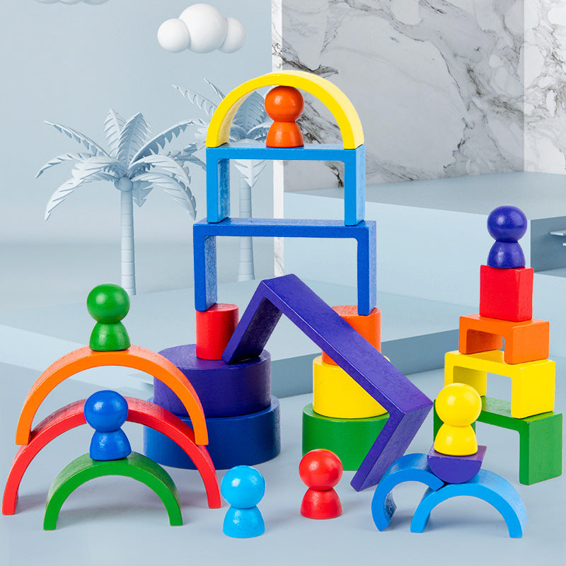 Toystar Rainbow Stacking Fun | Encourage Creativity - Educational Wooden Blocks for Children - Stimuleer Creativiteit - Ed...