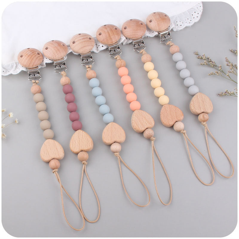 Toystar Ecotoys CozyClip™ | Safe & stylish - Wooden pacifier chain for babies - Veilig & stijlvol - Houten speenketting vo...