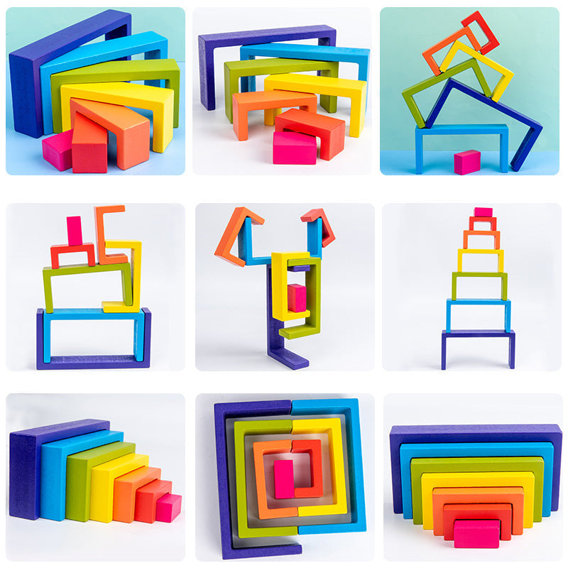 Toystar Rainbow Stacking Fun | Encourage Creativity - Educational Wooden Blocks for Children - Stimuleer Creativiteit - Ed...
