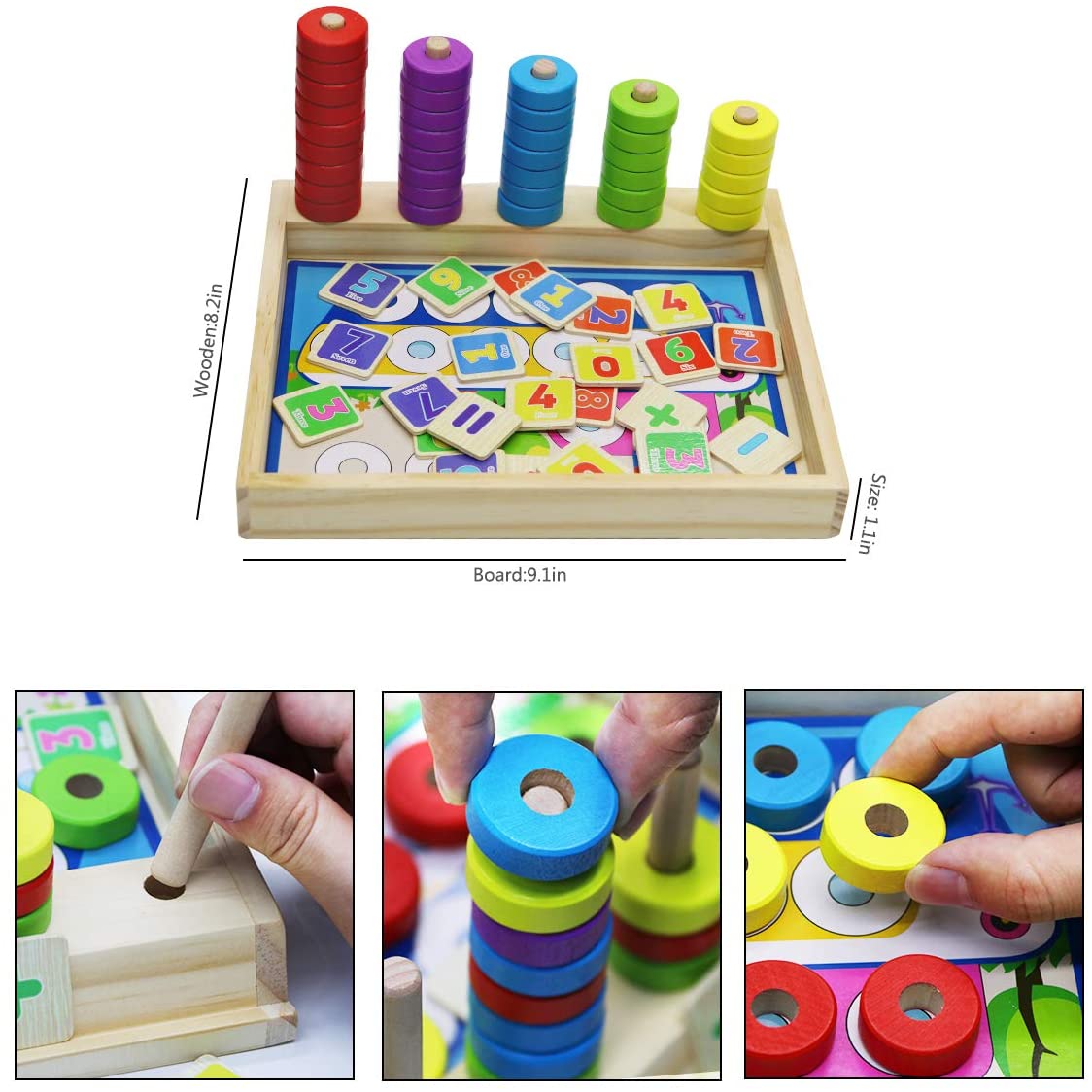 Toystar EcoToys MathMaster | Play and learn - Educational wooden math game for children - Speel en leer - Educatief houten...