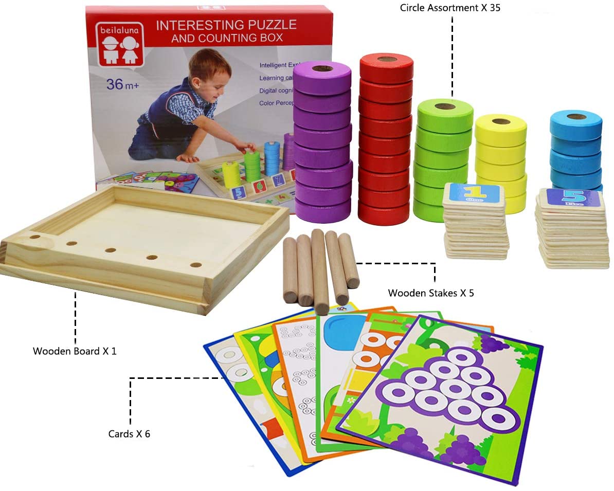 Toystar EcoToys MathMaster | Play and learn - Educational wooden math game for children - Speel en leer - Educatief houten...