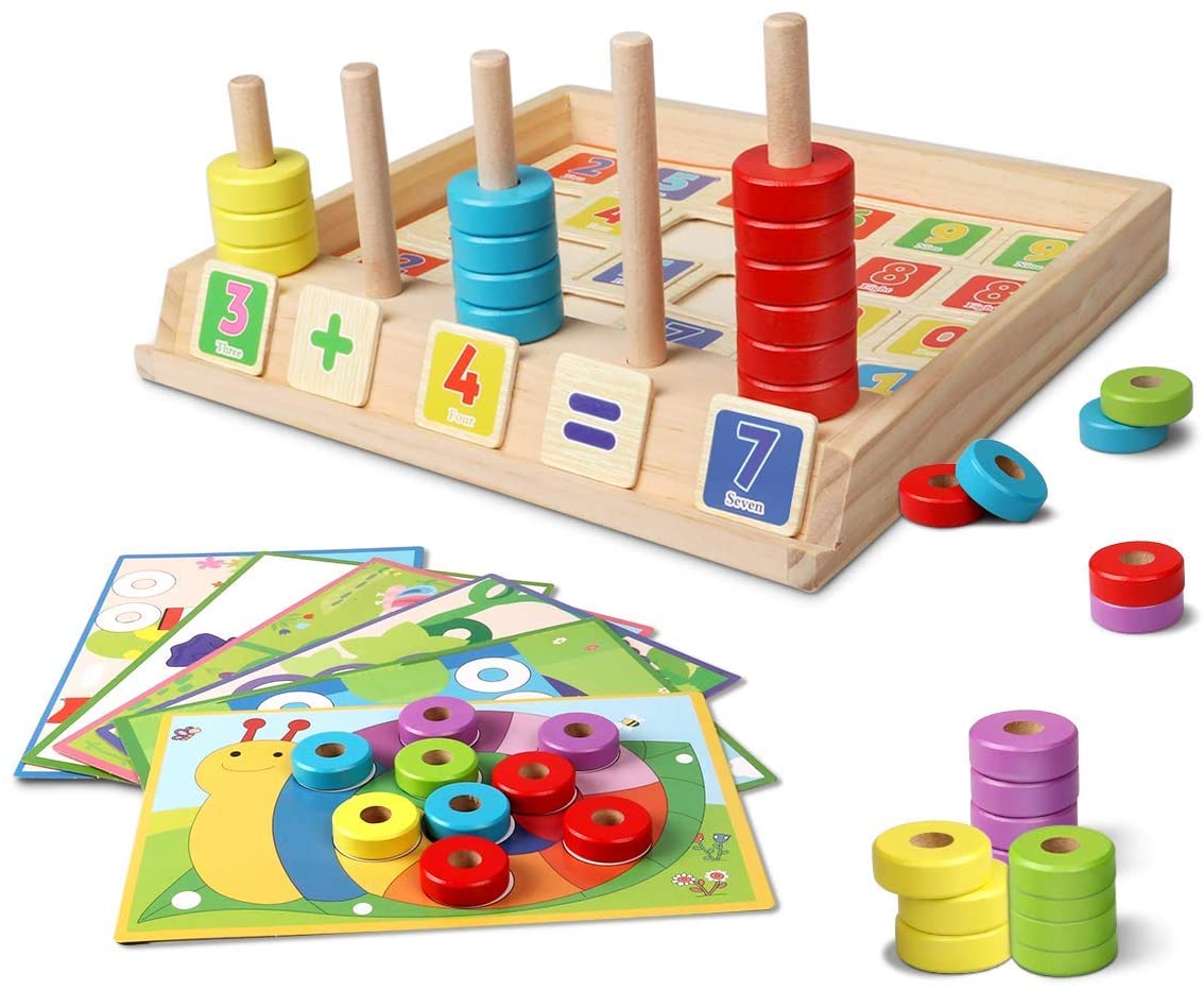Toystar EcoToys MathMaster | Play and learn - Educational wooden math game for children - Speel en leer - Educatief houten...