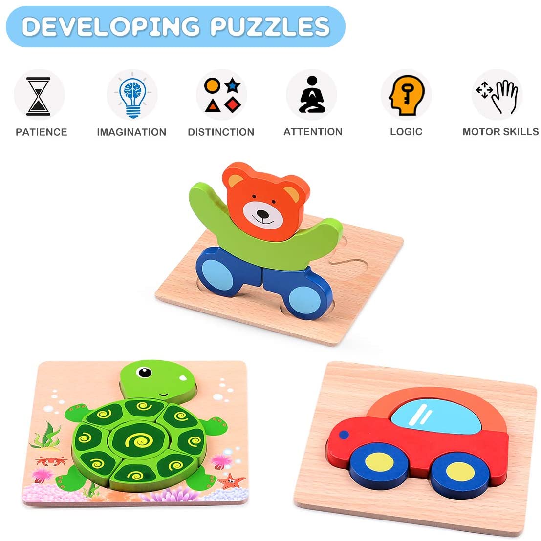 Toystar EcoToys Fun Animal Puzzle | Educational and Creative - 3D Puzzle for Children - Leerzaam en Creatief - 3D Puzzel v...
