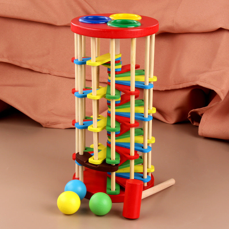 Toystar EcoToys SmashTower | Toys that promote development - Wooden tower for coordination - Speelgoed dat ontwikkeling be...